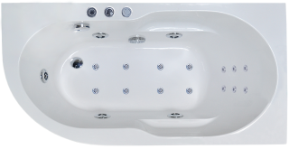 Гидромассажная ванна Royal Bath Azur De Luxe 160x80см правая белый RB614202DL-R
